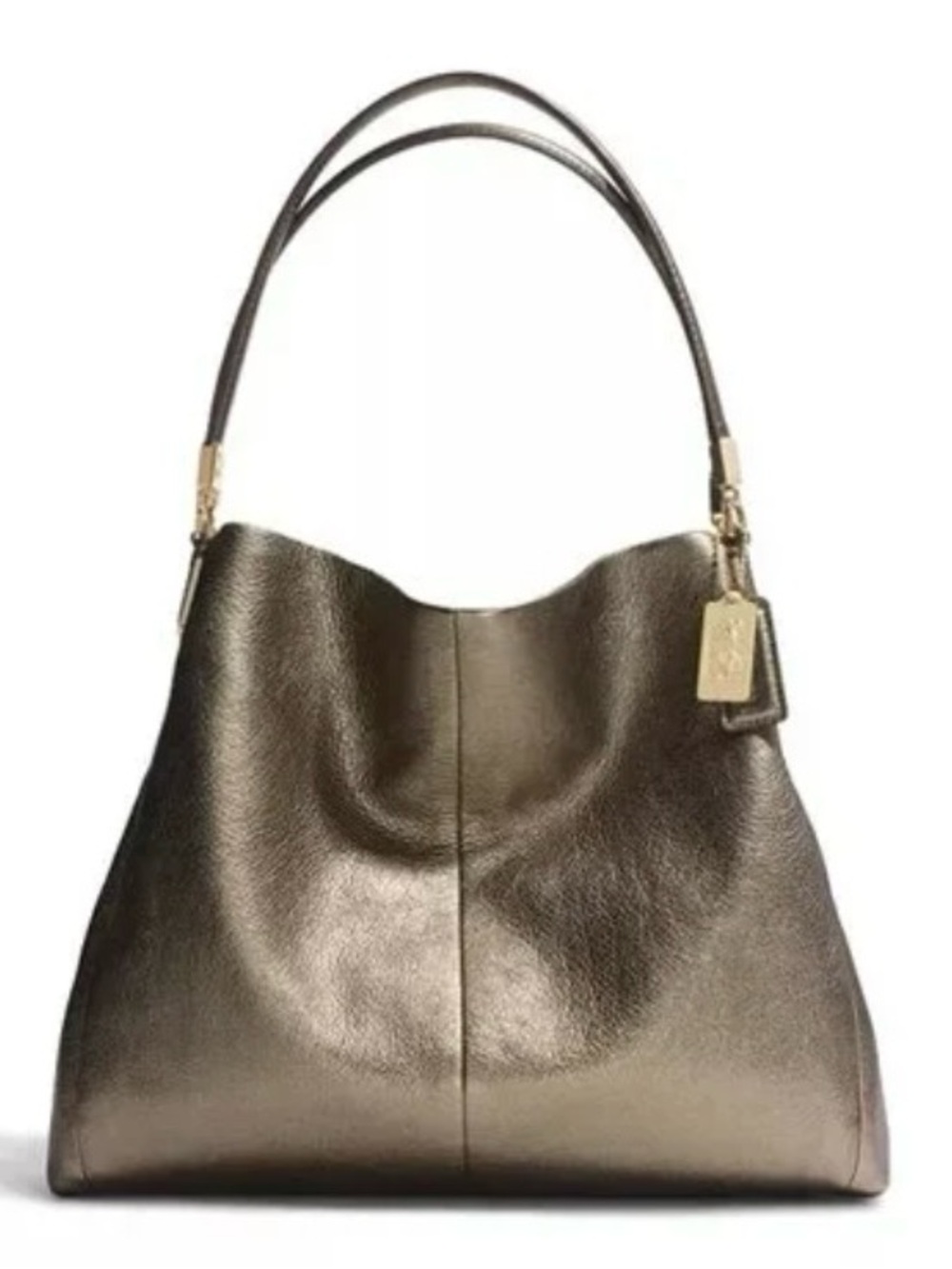 Coach  Madison Phoebe Metallic Silver  Leather Hobo Shoulder Bag